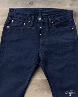Iron Heart IH-555S-19ib - 19oz Indigo/Black Selvedge Super Slim Denim