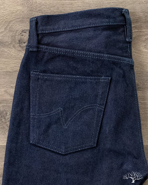 Iron Heart IH-555S-19ib - 19oz Indigo/Black Selvedge Super Slim Denim