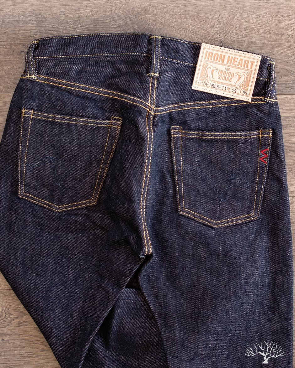 Iron Heart IH-555S-21- Indigo 21oz Japanese Selvedge Super-Slim Denim