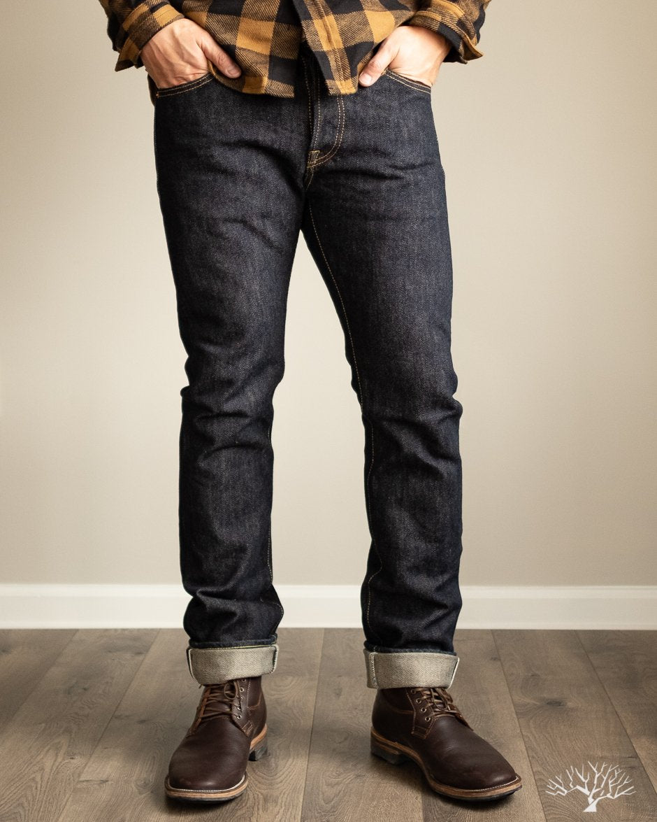 Iron Heart IH-555S-21- Indigo 21oz Japanese Selvedge Super-Slim Denim