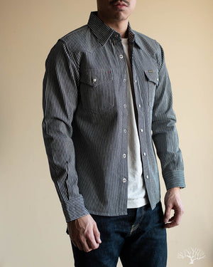 IHSH-07-IND - Indigo Hickory Stripe Western Shirt