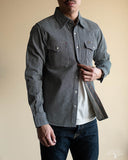 IHSH-07-IND - Indigo Hickory Stripe Western Shirt