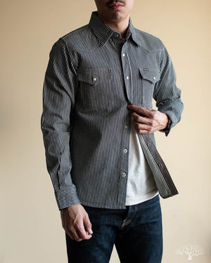 IHSH-07-IND - Indigo Hickory Stripe Western Shirt