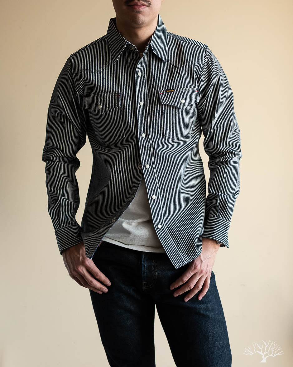 IHSH-07-IND - Indigo Hickory Stripe Western Shirt
