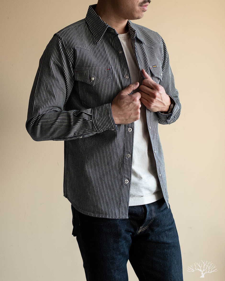 IHSH-07-IND - Indigo Hickory Stripe Western Shirt
