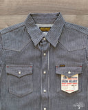 IHSH-07-IND - Indigo Hickory Stripe Western Shirt