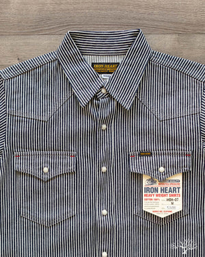 IHSH-07-IND - Indigo Hickory Stripe Western Shirt