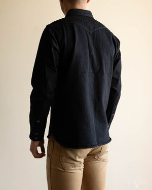 IHSH-218 12oz Black Selvedge Denim Western Shirt