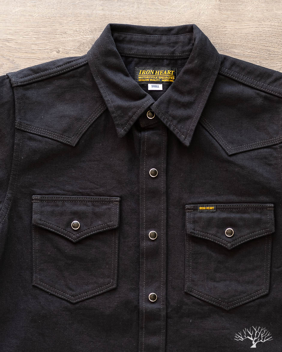 IHSH-218 12oz Black Selvedge Denim Western Shirt