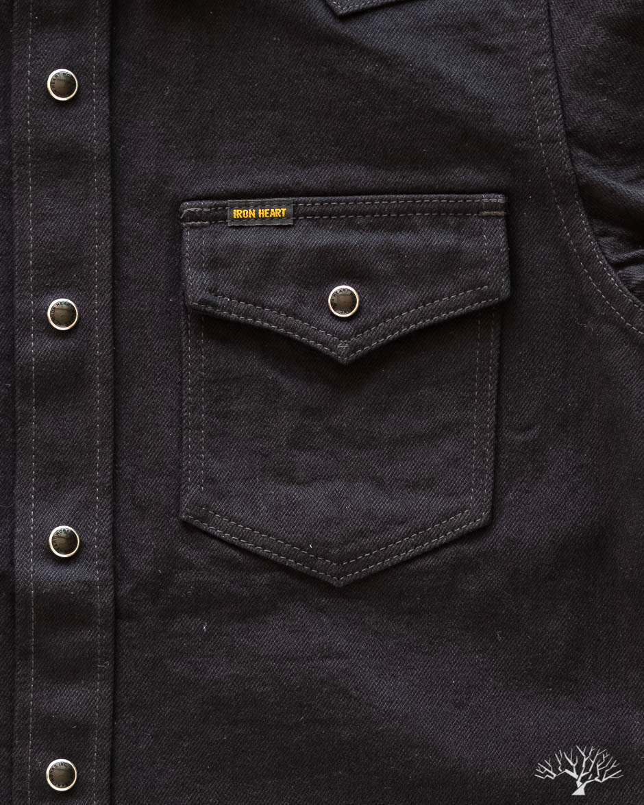 IHSH-218 12oz Black Selvedge Denim Western Shirt