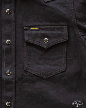 IHSH-218 12oz Black Selvedge Denim Western Shirt