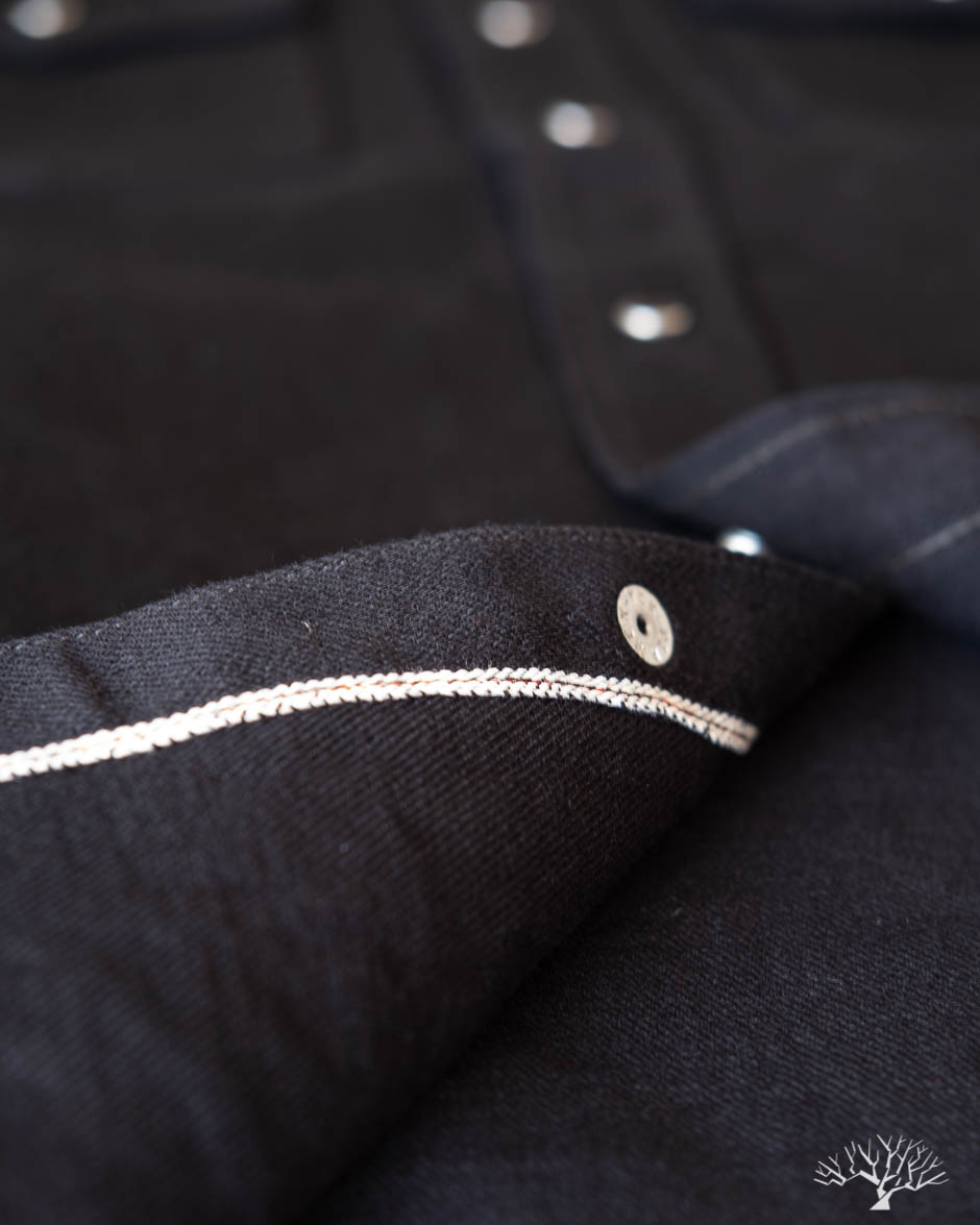 IHSH-218 12oz Black Selvedge Denim Western Shirt
