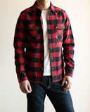 IHSH-232-RED Ultra Heavy Flannel Western Shirt - Red/Black