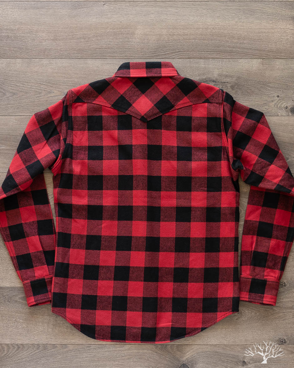 IHSH-232-RED Ultra Heavy Flannel Western Shirt - Red/Black