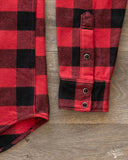 IHSH-232-RED Ultra Heavy Flannel Western Shirt - Red/Black