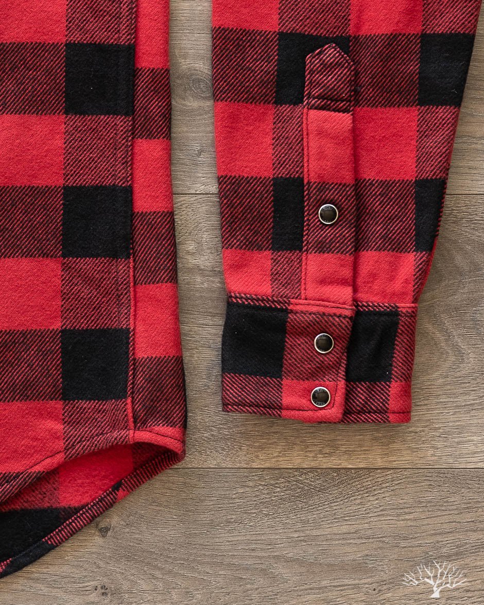 IHSH-232-RED Ultra Heavy Flannel Western Shirt - Red/Black