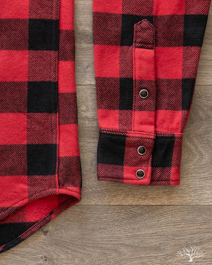 IHSH-232-RED Ultra Heavy Flannel Western Shirt - Red/Black