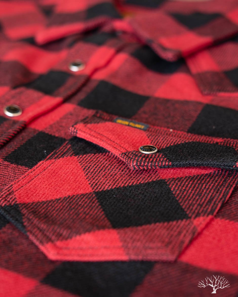 IHSH-232-RED Ultra Heavy Flannel Western Shirt - Red/Black
