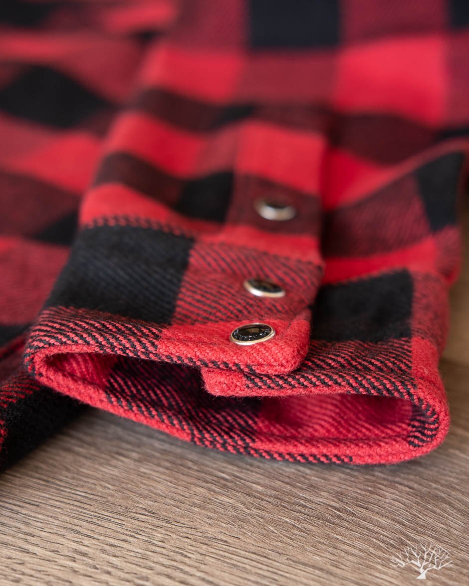 IHSH-232-RED Ultra Heavy Flannel Western Shirt - Red/Black