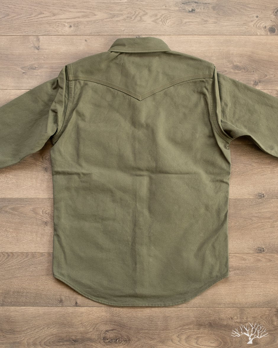 Iron Heart IHSH-235-OLV Military Serge Olive Western Shirt