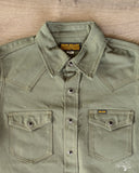 Iron Heart IHSH-235-OLV Military Serge Olive Western Shirt