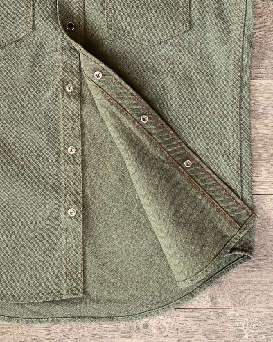 Iron Heart IHSH-235-OLV Military Serge Olive Western Shirt