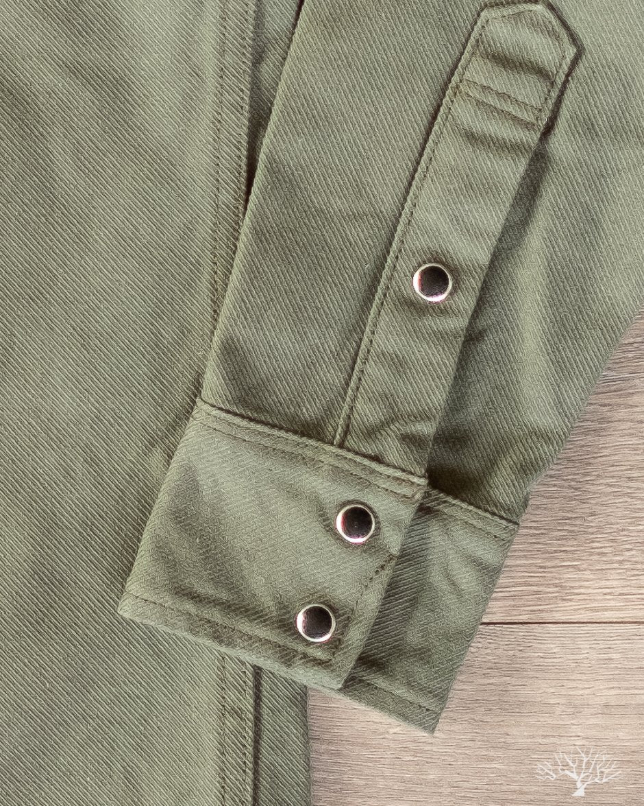 Iron Heart IHSH-235-OLV Military Serge Olive Western Shirt