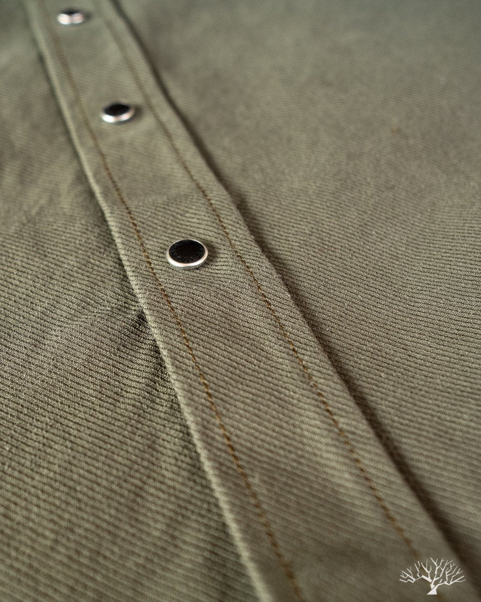Iron Heart IHSH-235-OLV Military Serge Olive Western Shirt