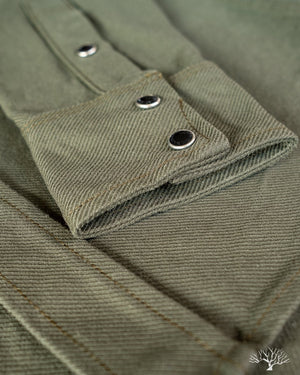 Iron Heart IHSH-235-OLV Military Serge Olive Western Shirt