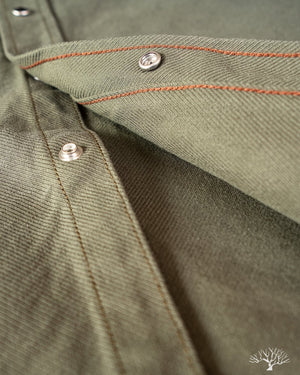 Iron Heart IHSH-235-OLV Military Serge Olive Western Shirt