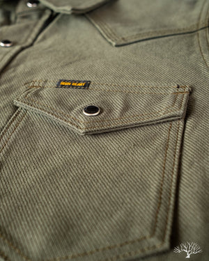Iron Heart IHSH-235-OLV Military Serge Olive Western Shirt