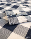 Iron Heart Ultra Heavy Flannel Navy-Ivory Buffalo Check Flannel Western Shirt