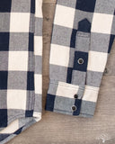 Iron Heart Ultra Heavy Flannel Navy-Ivory Buffalo Check Flannel Western Shirt