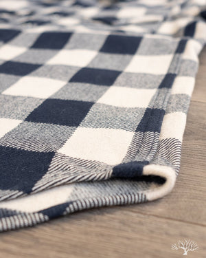 Iron Heart Ultra Heavy Flannel Navy-Ivory Buffalo Check Flannel Western Shirt