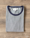 Merz b. Schwanen 215 Crew Neck Tee - Striped Ink Blue / Nature