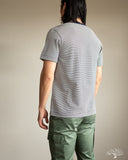 Merz b. Schwanen 215 Crew Neck Tee - Striped Ink Blue / Nature