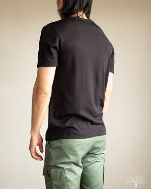Merz b. Schwanen 2W15 Merino Wool Crew Neck Tee - Black