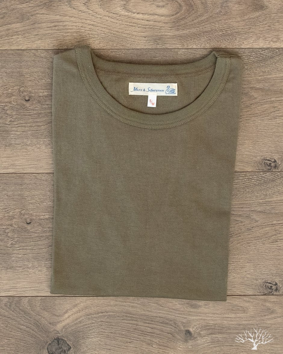 1950s Organic Cotton Crew Neck Tee - Army
