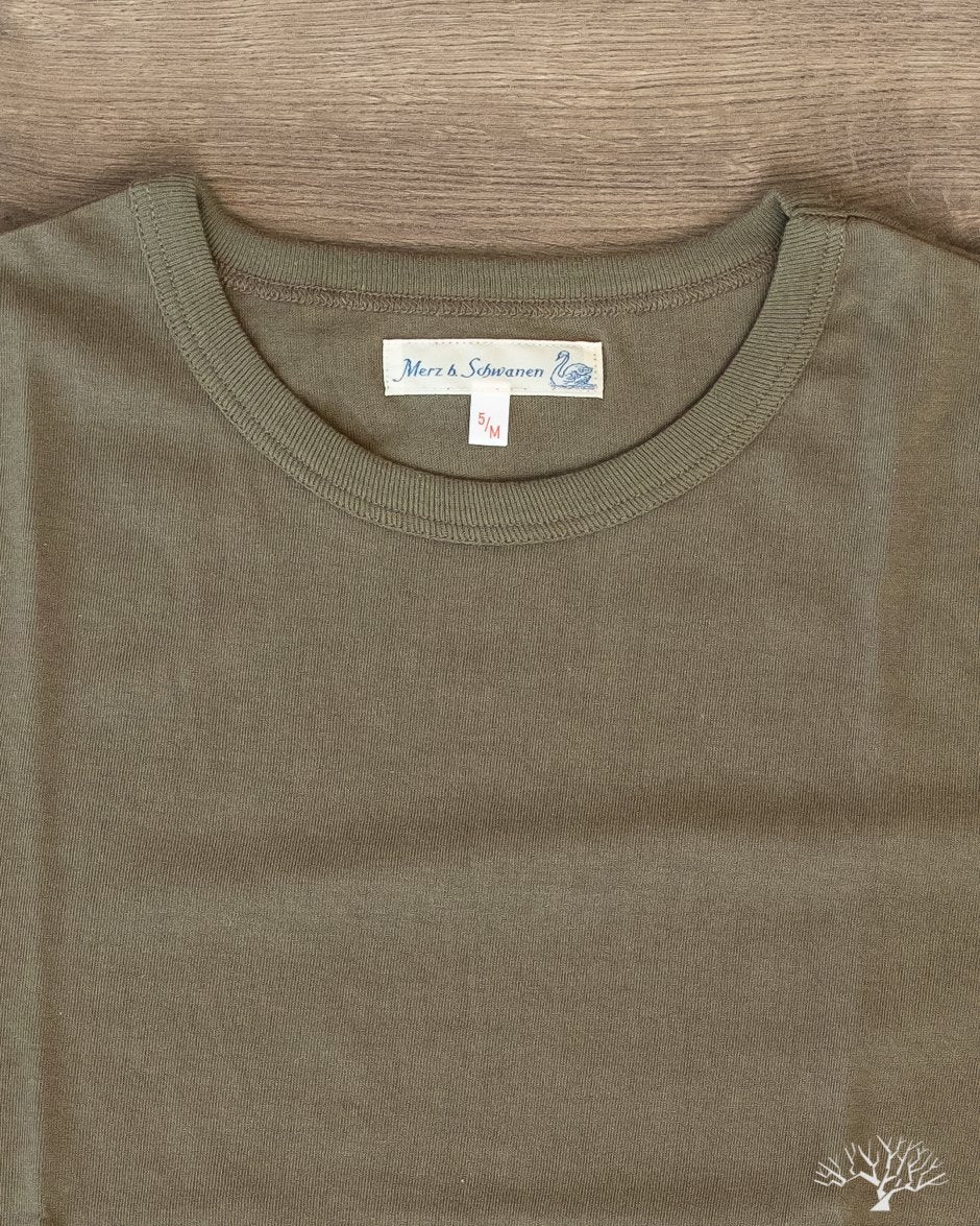1950s Organic Cotton Crew Neck Tee - Army