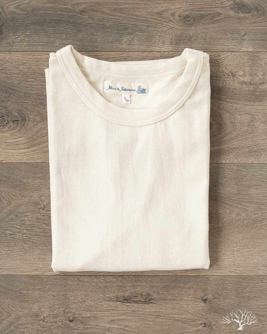 Merz b. Schwanen 214 2-thread Relaxed Crew Neck Tee Nature