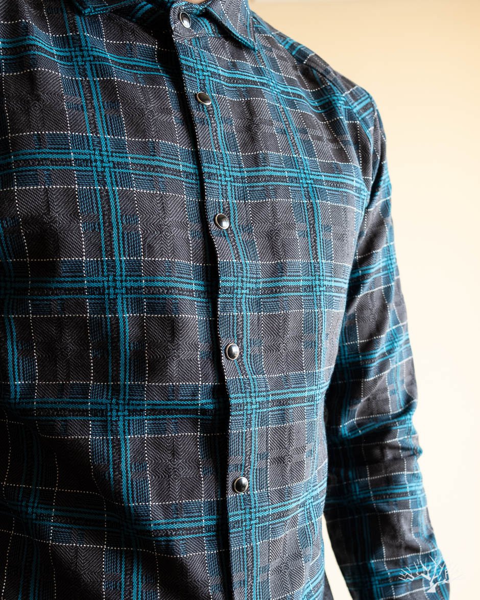 DMT Check Raglan Shirt - Blue/Grey