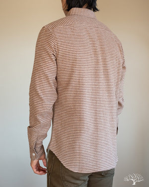 Houndstooth Flannel Shirt - Camel