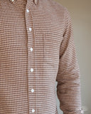 Houndstooth Flannel Shirt - Camel