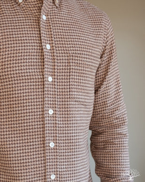 Houndstooth Flannel Shirt - Camel