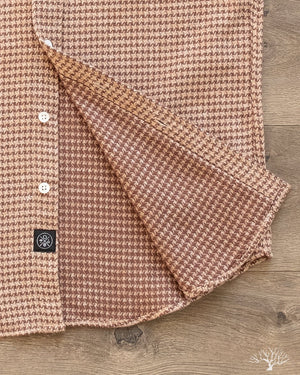 Houndstooth Flannel Shirt - Camel