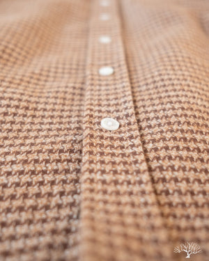 Houndstooth Flannel Shirt - Camel