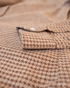Houndstooth Flannel Shirt - Camel