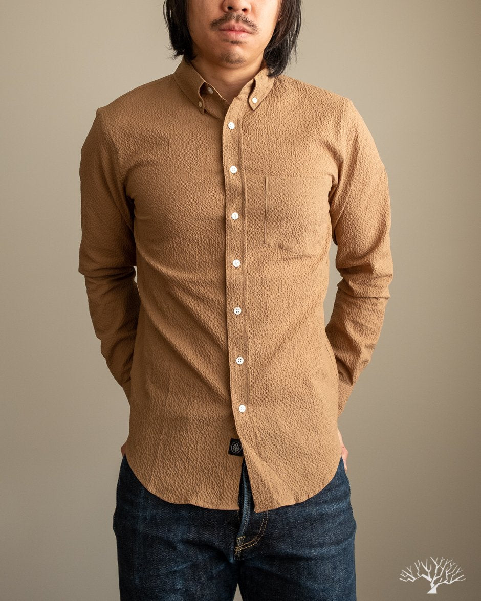 Outclass Tan Ripstop Seersucker Shirt