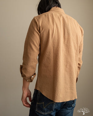 Outclass Tan Ripstop Seersucker Shirt