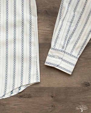 White Southwestern Long-Sleeve Shirt